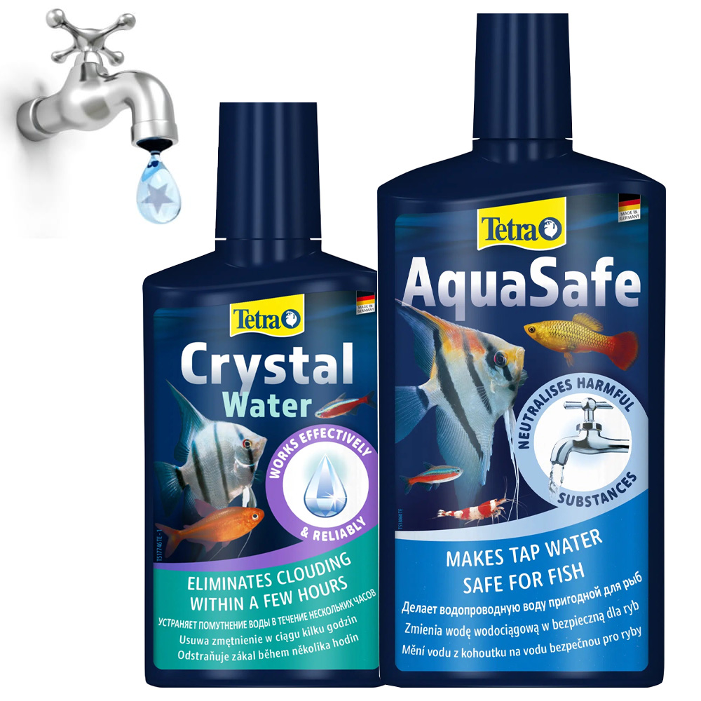 Tetra Aqua Safe 500ml + Crystal Water 250ml uzdatniacz + krystaliczna woda w akwarium